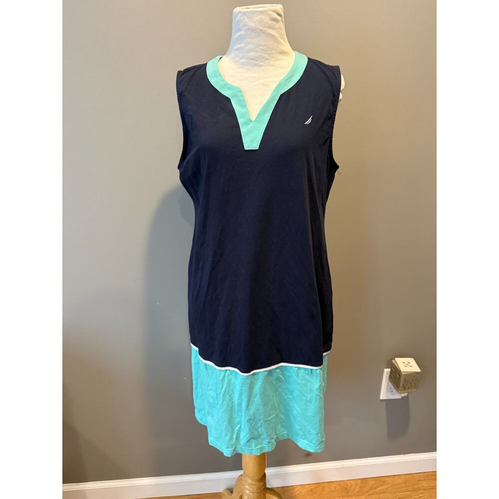 Large Nautica blue & teal dress